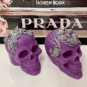 🕯️💀NIB 2-Piece Skull 100% Soy Wax Candle Set